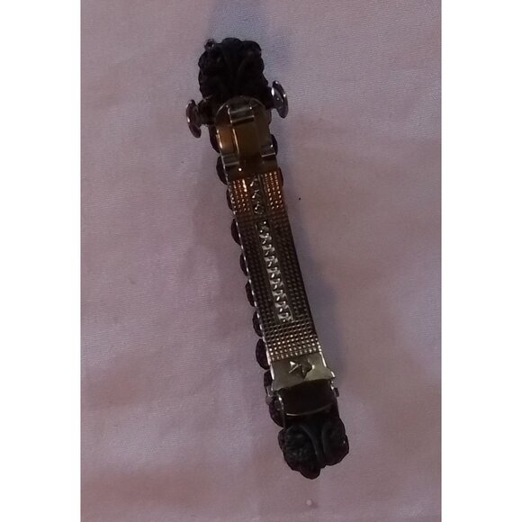 Vintage Black Beaded Hair Barrette Elegant Design Womens Accessory - Picture 2 of 3